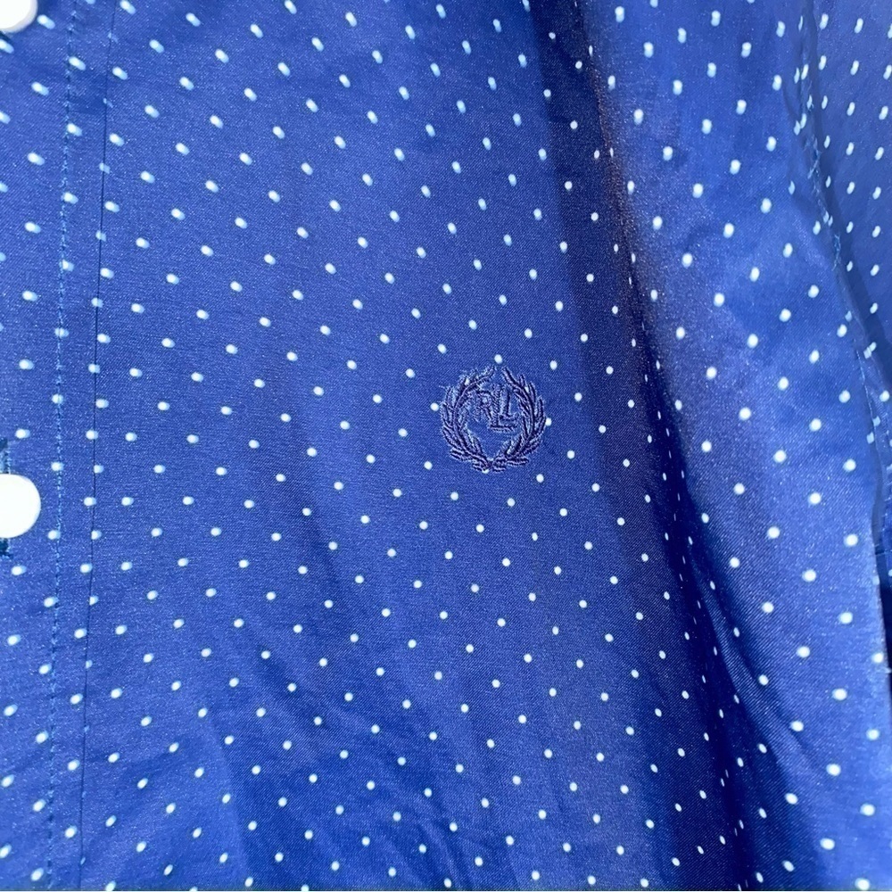 Lauren Ralph Lauren Kids Black Label Blue Dot No Iorn Button Down - Picture 3 of 6